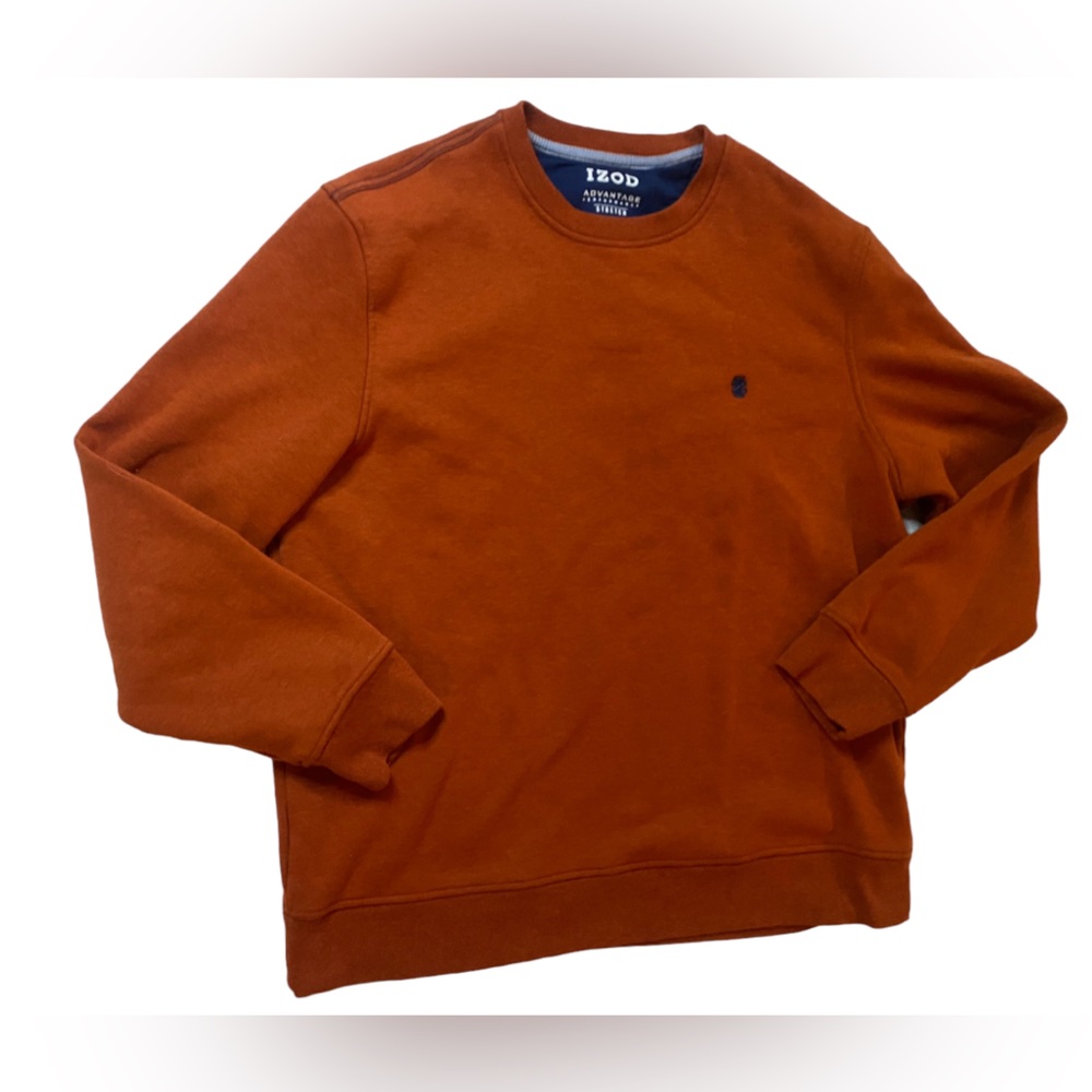 IZOD Sweatshirt Mens Large Rust Advantage Performance Stretch Golf Everyday